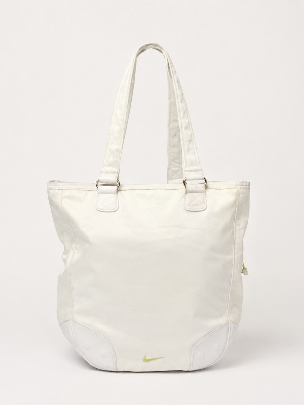 VTG Nike Cream-White Tennis Tote with Lime Swoosh Accent